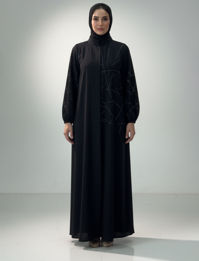 BRK09 Black Abaya Borkha